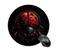 Cartoon Ladybug Round Mouse Pad, Non-Slip Rubber Base Waterproof Washable, Computer Mouse Mat for Office Gaming Studying, Premium-Textured Durable Portable Circle Mousepad for Desktop PC Notebook