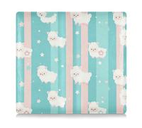 Cartoon Lamb Blue Andpink Stripes Premium Leather Car Registration and Insurance Card Holder Auto Truck Comparment Accessories Case for Essential Document, Driver License, Cards