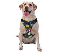 Cartoon Leaf Mushroom Red Pattern Dog Harness - Lightweight,Soft,Adjustable Small Harness and Leash Set, Suitable for Puppy Small and Medium-Sized Dog-Large