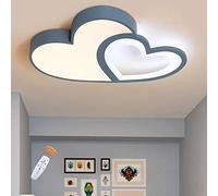 Cartoon LED Ceiling Light for Kids - Heart-Shaped Acrylic & Iron Chandelier with Remote Control, Dimmable, 55cm, Perfect for Boys & Girls Bedroom Decor, Blue