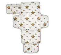 Cartoon Leopard Print Stars White Reusable Baby Changing mat with Tissue Pocket Changing pad for Changing Table with Built-in Pillow cambiadores de pa?ales para Bebes