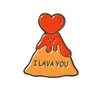Cartoon Letter Ribbon Badge Volcano Aloe Vera Shaped Painted Alloy Badge Brooch