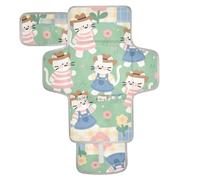 Cartoon Light Color Cats Flowers Cute Reusable Diaper Changing Pads with Tissue Pocket Portable Changing pad for Baby for Moms, Dads cambiadores de pa?ales para Bebes
