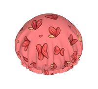 Cartoon Lily Petal Printed Double-Layer Shower Cap, Reusable Shower Cap, Suitable For Various Hair Lengths