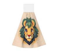Cartoon lion Coral fleece hand towel, super absorbent hanging kitchen towel, children's adult bathroom kitchen hanging hand towel