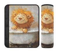 Cartoon Lion Vintage Bathtub 2 Pack seat Belt Padding Shoulder Strap More Comfort Driving for Most Cars accesorios para carro