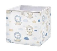 Cartoon Lions Cube Storage Boxes 28x28x28 cm Square Bins Collapsible Cube Box Organiser for Organising Clothes