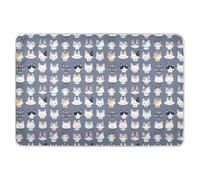 Cartoon Little Cats Faces Extra Large Resuable Baby Bed Pad Soft Absorbent Pee Pads for Bed Leakproof Quick Drying Cradle Mattress for Baby Boys Girls 52" L x 34" W