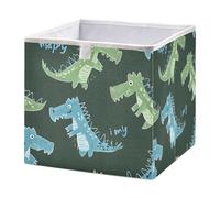 Cartoon Little Crocodile Cube Storage Boxes 28x28x28 cm Square Bins Collapsible Cube Box Organiser for Organising Clothes
