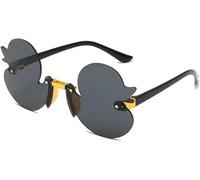 Cartoon Little Duck Personality Frameless Sunglasses Boys and Girls Copy Tide Sunshade Sunglasses Girls gifts (Gray)