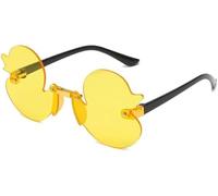 Cartoon Little Duck Personality Frameless Sunglasses Boys and Girls Copy Tide Sunshade Sunglasses Girls gifts (Yellow)