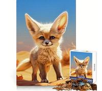 Cartoon Little Fennec Fox Teenager Jigsaw Puzzles 1000 Pieces Focus Training Calm Distraction Tight Join Ideal Present (50x75cm)