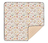 Cartoon Little Squirrel Cute Light Color Soft Thick Baby Activity Play Mat for Indoor Outdoor Cozy Breathable Kicking Mat for Baby Kids Toddlers Infants, 50'' x 50''