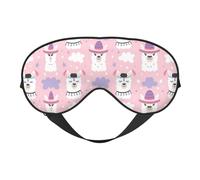 Cartoon Llama Alpaca Comfortable Sleeping Aid Soft Eye Mask Adjustable Blackout Cover Reversible Night Rest