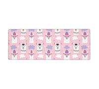 Cartoon Llama Alpaca Desk Protector Mat, Extra Large and Durable Desk Pad with Non-Slip Backing for Home Office Use