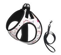 Cartoon Llama Alpaca Print Pet Leash Vest,Breathable Mesh Pet Harness, Reflective For Small Medium Dogs Safe Easy Walking