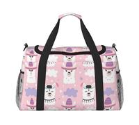 Cartoon Llama Alpaca Travel Duffel Bag Weekend Bag Weekender Overnight Carry On Hand Bag Workout Sport Hospital
