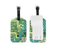 Cartoon London Map Luggage Tags Leather ID Label for Kids Boy Girl 1 Piece