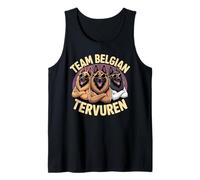 Cartoon Long Haired Shepherd Dog Breed Team Belgian Tervuren Tank Top