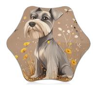 Cartoon Lovely Miniature Schnauzer Dogs Brown Toddler and Little Kid Umbrella Wind and Rain Protection Umbrella with Reflective Strip (scenario) with Easy-Grip Hook Handle for outdoor