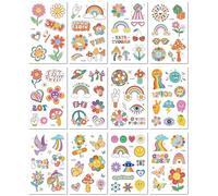 Cartoon Luminous Tattoo Stickers Environmentally Friendly And Safe 70S Cute Sunflower Smiley Face7.5x12cm