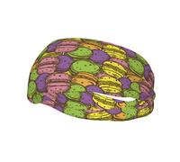 Cartoon Macaron Pattern Headbands Sports Sweatband Athletic Exercise Bands Turban Hair Head For Men Women Yoga Fitness