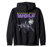 Cartoon Mackenzie Valley Wolf Breed Animal Lover Cute Wolves Zip Hoodie