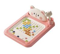 Cartoon Magnetic Drawing Board, Large Magnet Doodle Board with Pen and Dot Beads, Color Shape Pattern Art Pad, Educational Interactive Toys for Aged 2-5 Kid Girls Boys