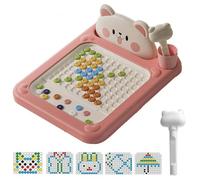 Cartoon Magnetic Drawing Board, Shiba Bear Dot Art Design, Magnetic Dots Board with Magnetic Pen, Magnet Doodle Board, Montessori Preschool Education Toys Gift for Boys Girls Birthday Christmas (A)