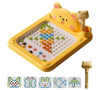 Cartoon Magnetic Drawing Board, Shiba Bear Dot Art Design, Magnetic Dots Board with Magnetic Pen, Magnet Doodle Board, Montessori Preschool Education Toys Gift for Boys Girls Birthday Christmas (B)