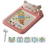 Cartoon Magnetic Drawing Board, Shiba Bear Dot Art Design,Magnetic Drawing Board for Kids,Toddler Doodle Boards with Pen,Montessori Dot Art Toy,Drawings Boards Portable Learning Toy for Kids (Bear, S)