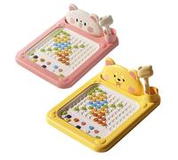 Cartoon Magnetic Drawing Board | Shibas & Bear Dot Art Toy for Kids | Funny Doodle Magnetic Drawings Boards with Pen | Interactive Magnetics Bead Pen Art Drawing Board for Toddler