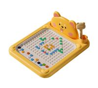 Cartoon Magnetic Drawing Board with Pen and Dot Beads Magnetic Dots Board Toddler Magnet Doodle Board for Kid Age 4 5 6 Girl Gift Boy