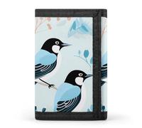 Cartoon Magpie Printed Trifold Wallet Cute Card Slots Holder Clutch Purse Wallets for Men Women