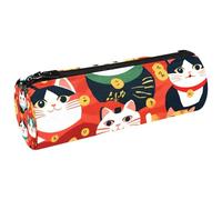Cartoon Maneki Neko Cats Pen Pencil Case Coin Purse Cosmetic Makeup Bag for Student Stationery School Office Storage