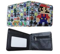 Cartoon Mario Character PU Leather Wallet, Bifold Short Wallet with ID Window, Portable Compartments Purse, Coin & Card Holder, Travel Purse for Kids & Teens, Perfect for Birthdays, Holidays