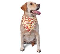 Cartoon Meat Sausage Print Dog Bandana for Small Medium Large Dogs, Adjustable Cute Cat Dogs Kerchief Triangle Bibs Scarf Handkerchief Accessories
