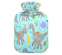 Cartoon Mechanical Dinosaur Blue hot Water Bottle with Soft Cover, 2L Warm Water Bottle for Bed for Neck and Shoulder Pain Relief,Neck and Shoulder Pain Relief,Bolsa de agua Caliente para el Dolor