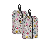 Cartoon Medicine Printed Travel Shoe Storage Bag Waterproof Jacquard Fabric is Lightweight, with Strong Handle and Central Zipper.