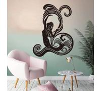 Cartoon Mermaid Waves Myth Fantasy Girl Wall Car Window Truck Vinyl Sticker Decal Ocean Sea Fairy Tale Home Decor40cmhighx31cmwide