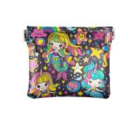 Cartoon Mermaids Unicorns Rainbows Women Men Leather Coin Purses Fancy Clasp Wallet Card Holder for Woman, Cartoon mermaids unicorns rainbows, 1 size, Print Art, Cartoon Mermaids Unicorns Rainbows, 1