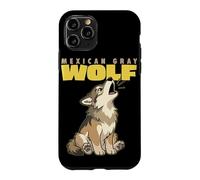 Cartoon Mexican Gray Wolf Breed Animal Lover Cute Wolves Case for iPhone 11 Pro
