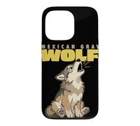 Cartoon Mexican Gray Wolf Breed Animal Lover Cute Wolves Case for iPhone 13 Pro
