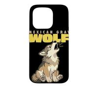 Cartoon Mexican Gray Wolf Breed Animal Lover Cute Wolves Case for iPhone 15 Pro