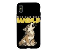 Cartoon Mexican Gray Wolf Breed Animal Lover Cute Wolves Case for iPhone X/XS