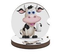 Cartoon Milk Cow Car Coasters, 4PCS Non-Slip Car Cup Holder Coasters with Cork Base, Heat Resistant & Waterproof Drink Coaster for Women Men