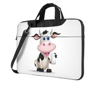 Cartoon Milk Cow Laptop Case 13 inch Shockproof Protective Notebook Case Portable Laptop Bag Waterproof Briefcase Bag for Men Women