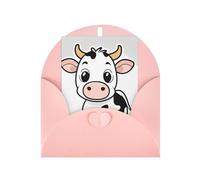 Cartoon Milk Cow Print Adorable Blank Cards& Envelopes,Unique Designs Perfect for Festivals, Invitations