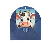 Cartoon Milk Cow Print Adorable Blank Cards& Envelopes,Unique Designs Perfect for Festivals, Invitations