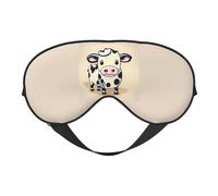 Cartoon Milk Cow Print Breathable Full-Cover Eye Mask Stylish Adjustable Nap Night Restful Environment